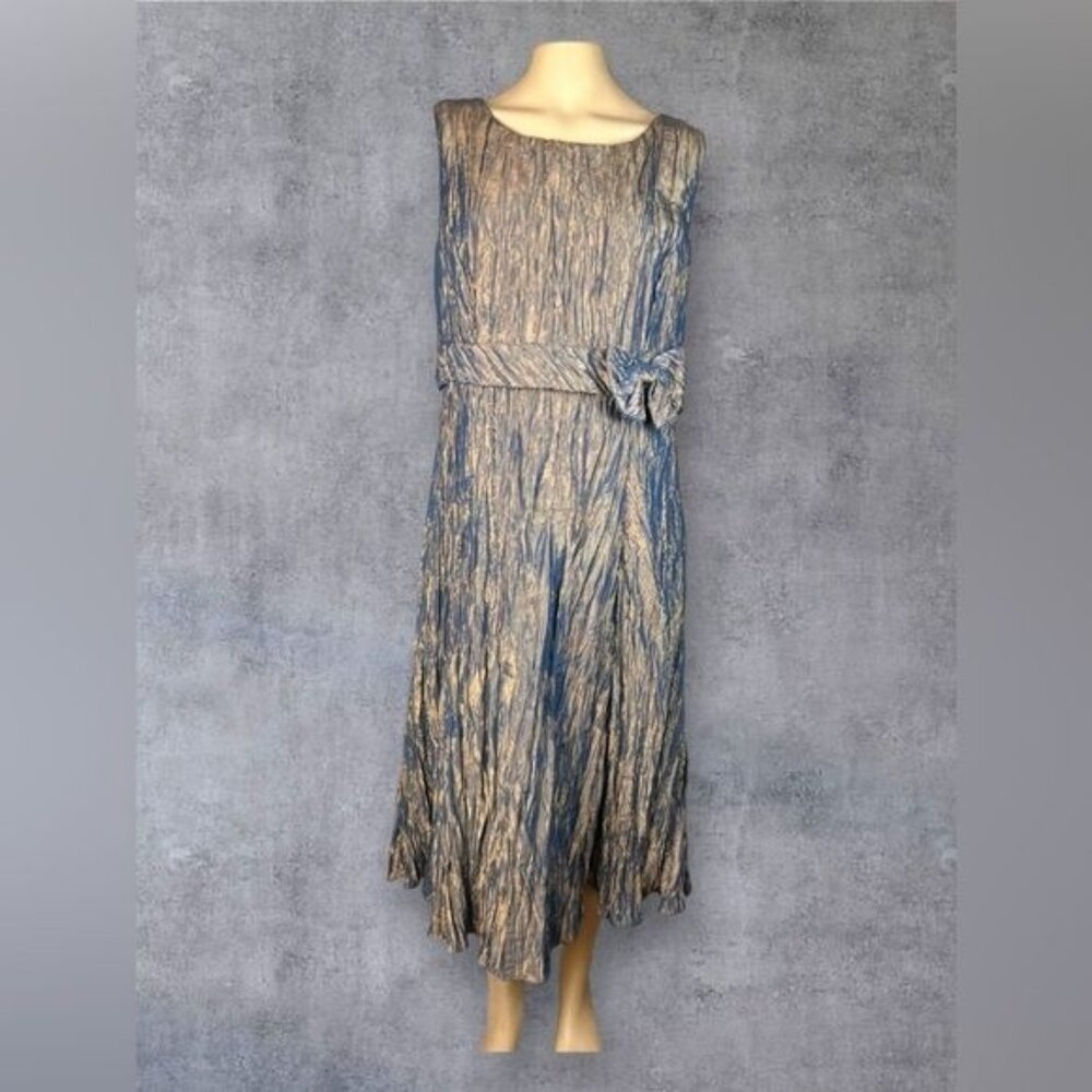 Victor Costa Blue and Gold Wedding Dress